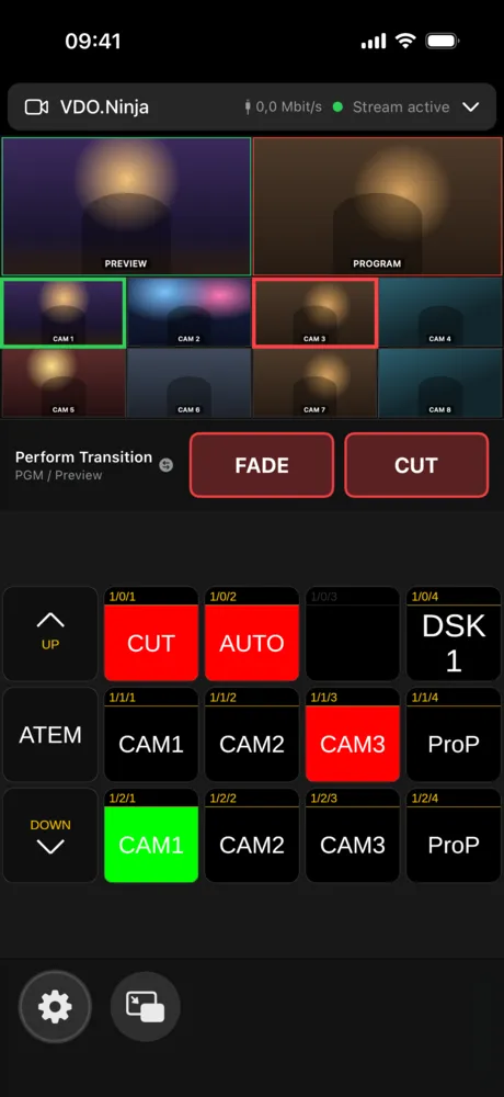 PGM/Preview mode with Perform Transition